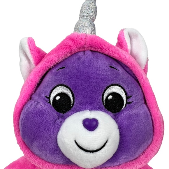 Care Bears 14” Share Bear Unicorn 2021 Hoodie Friends Collector Purple Plush EUC - Picture 5 of 9